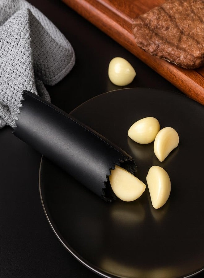 Top Chef Premium Garlic Peeler with Brush | Food Grade Silicone Garlic Roller Tube | Easy Quick to Peel Garlic Cloves | Odor-Free Peeling Tool for Home Cooks & Chefs | BPA Free (2 Sets) - Image 2
